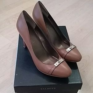 Talbots tan leather heels